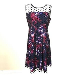 Motherhood maternity dress polka dot overlays